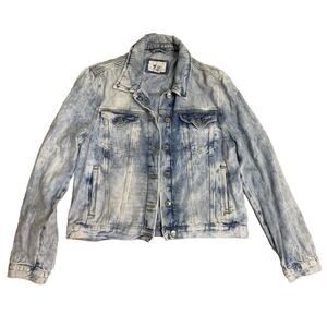 Forever 21 Los Angeles Jean Jacket Womens Size Medium Light Wash Denim Coat